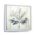 thumbnail image 2 of Designart "Sycamore Leaf In Shimmering Silver" Leaves Floater Framed Canvas Prints, 2 of 5