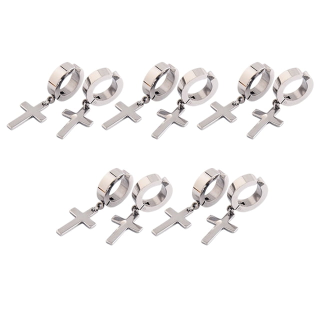 5 pares de pendientes cruzados, ligeros, fáciles de llevar, estilo coreano, pendientes de gota, Clip para oreja, fiestas de Navidad, Día de San Ropa, zapatos y accesorios Miscelánea tipo 7 Sonducket AP009692-07B