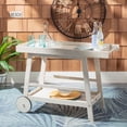 thumbnail image 2 of Safavieh Renzo Outdoor Patio 2 Tier Bar Cart - White, 2 of 11