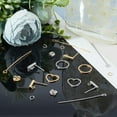 thumbnail image 4 of About 2 Colors Drop Earring Making Kit 40pcs Stainless Steel Rectangular Stud Earrings with Loop 40pcs Heart Charm Linking with 40pcs Jump Ring and Ear Nuts Head Pin, 4 of 8