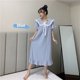 thumbnail image 4 of Camisones de algodón con lazo para mujer, ropa de dormir de seda lechosa, vestido de dormir estampado, ropa de casa, pijama 2024, 4 of 5