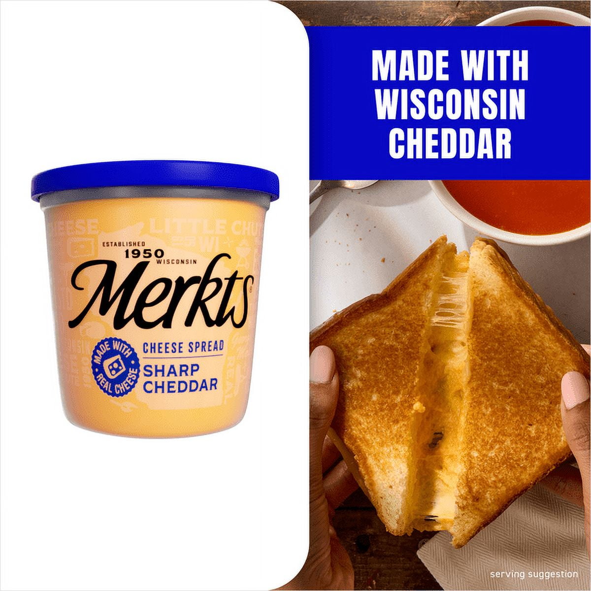 Merkt’s® Sharp Cheddar Spreadable Cheese Cup, 12.9 oz Tub, Refrigerated