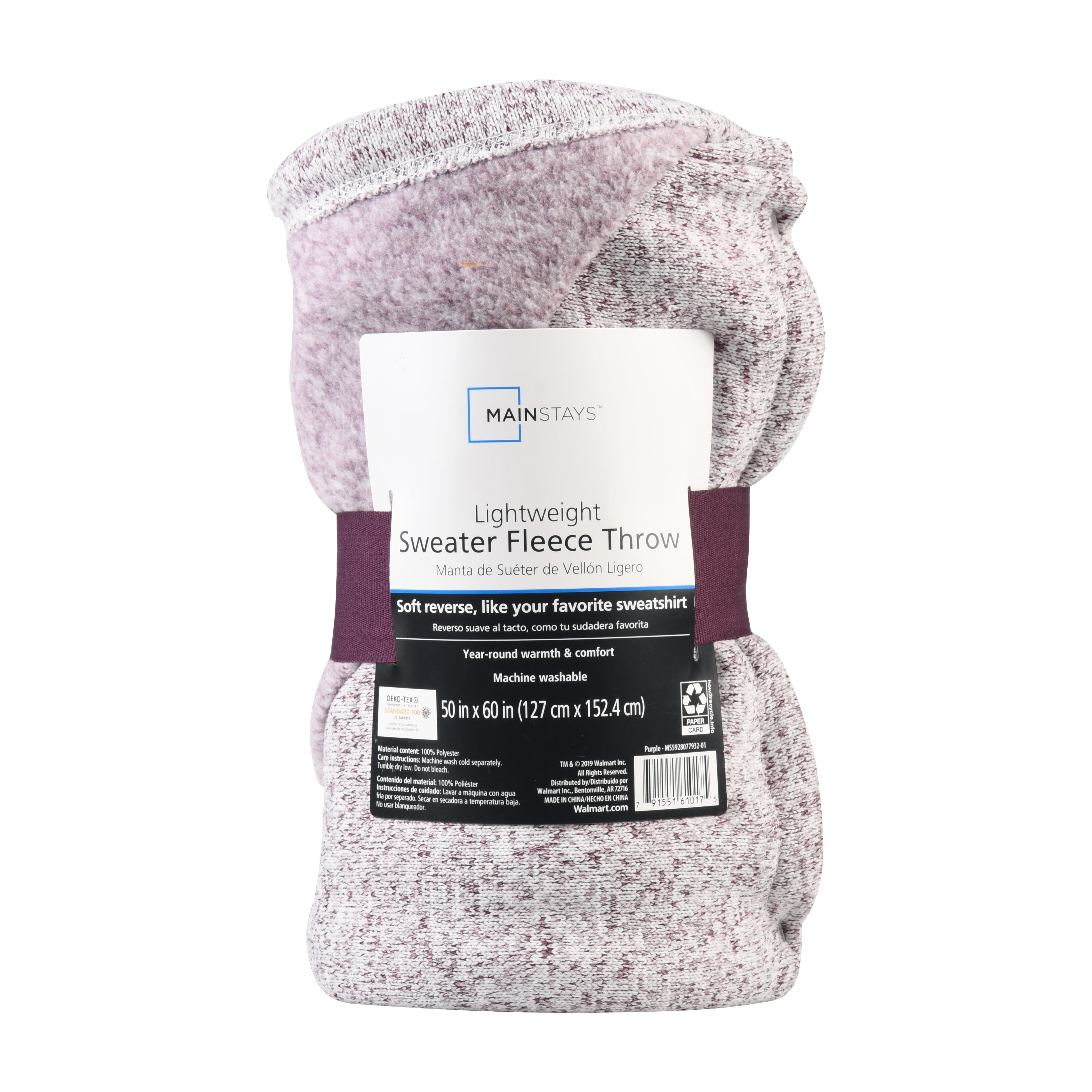 Mainstays Sweater Fleece Throw Blanket 50 X 60 Gray Walmart Com Walmart Com