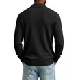 thumbnail image 6 of TOUMENY Men Sweater Casual Button Down Collared Long Sleeve Slim Fit Knitted Pullover Fall Winter Warm Solid Color Fashion Tops Black L, 6 of 6