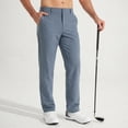 thumbnail image 3 of MASKERT Mens Golf Pants-Stretch Work Dress Pants Quick Dry Lightweight Casual Comfy Trousers with Pockets Ice Gray Blue（Size XS-XXXL）, 3 of 8