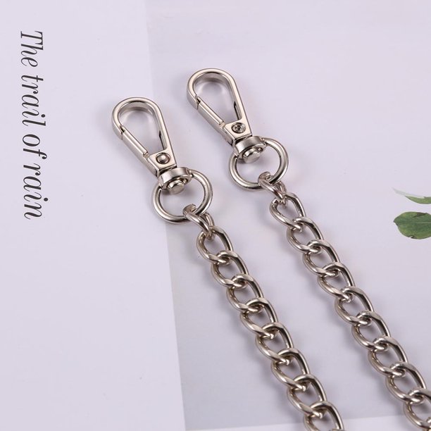 Bolsa Cadena de Bolso de metal correa de repuesto para asa de mensajero de hombro DIY (plata)