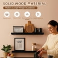 thumbnail image 3 of Floating Shelves For Wall Set Of 3 Black Wood Mounted  23.6 X 6.3 Inch Rustic Display Storage With Invisible Brackets Bedroom Bathroom Living Room Kitchen, 3 of 8