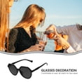 thumbnail image 3 of Miangastore 1 Pair Retro Round Glasses Gray PC For Driving Traveling Unisex Design, 3 of 9