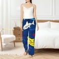 thumbnail image 4 of Fotbe Cartoon Shark Pantalones de Pijama para Mujer, Pantalones de Dormir, Pantalones Pj con Cordón y Bolsillos-XX-Large, 4 of 6