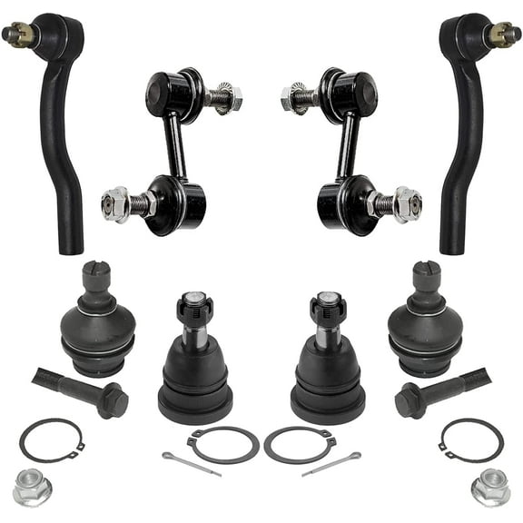 Detroit Axle - 8pc Suspension Kit for 2004-2015 Nissan Titan, 2005-2019 Armada, 2004-2013 Infiniti QX56, 4 Upper & Lower Ball Joints, 2 Outer Tie Rods, 2 Sway Bars Replacement