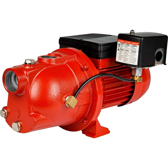 Red Lion RL-SWJ75 97080701 115/230V 3/4-HP 12.2-GPM Cast Iron Shallow Well Jet Pump, Red