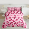 thumbnail image 2 of Homewish Sweet Cherry Bowtie Full Size Comforter Sets,Cute Ribbon Bowknot Bedding Comforter Set,Pink Bow Tie Bedding Sets For Girl Kids,Breathable Home Decor Reversible,3 Pieces, 2 of 8