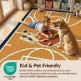 thumbnail image 4 of Design&I 8'x10' Washable Area Rug Orange Amber Court Design with Dark Border Interlocking Lines on Sport Layout for King Size Bedroom, Under Bed, Sleek Flatweave Pet Friendly, 4 of 7
