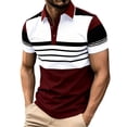 thumbnail image 3 of Xcmzpl Golf Shirts for Men Quick Dry Performance Short Sleeve Striped Color Block Moisture Wicking Collared Shirt S-5XL, 3 of 7