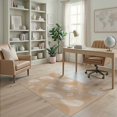 thumbnail image 2 of ODIKA 4'x6' Ivory Beige Geometric Pattern Design Washable Area Rug Modern Abstract Shapes with Net Motif for Dorm Room, Small Living Stain Resistant Low Profile, Easy Care, 2 of 7