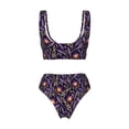 thumbnail image 5 of Daiia Lavender Flowers Women's Bikini Set Two Piece Swimsuit High Waisted Bikini Adjustable Straps Bikini Perfect for Beach, Pool, and Summer Vacation-X-Large, 5 of 9