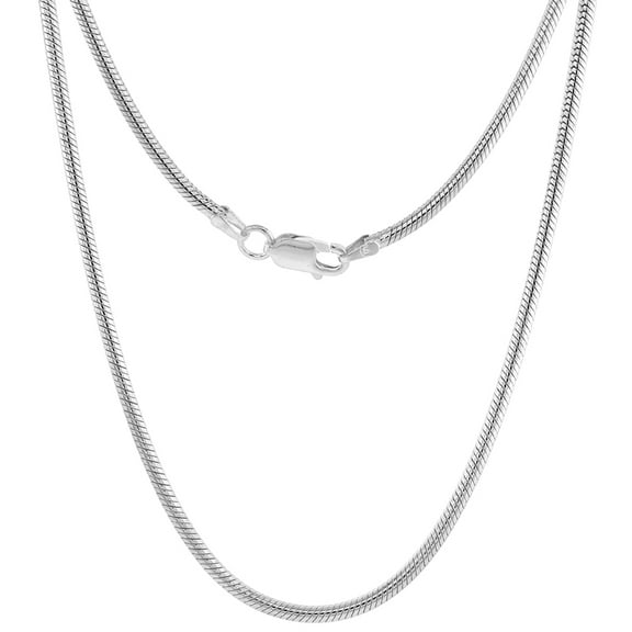 Thick Sterling Silver 2.5mm Snake Chain Bracelet for Women Nickel Free Italy 7 inch