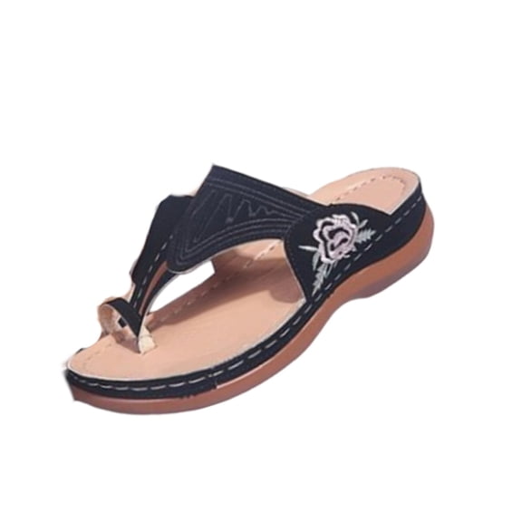 longantii Womens Orthopedic Sandals Arch Support Flat Wedge Sandals Breathable Non Slip Slip on Orthopedic Slippers Soft 2026 New Foam Shoes Blue