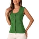 thumbnail image 4 of CHALCO DE SUÉTER PARA MUJERES INSPIRE CHIC CUELLO CUADRADO SIN MANGAS CON CIERRE DE BOTÓN TOPS CASUAL TALLA XS VERDE, 4 of 5