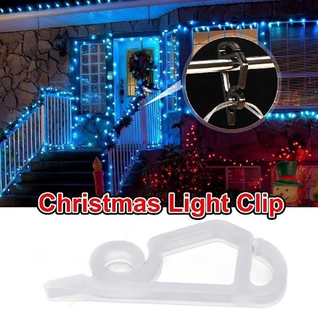 Roof Christmas Light Clips, Reusable Christmas Light Clips Small Plastic Frostproof For Courtyard For Halloween