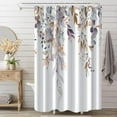 thumbnail image 2 of Purple Eucalyptus Shower Curtain, Spring Watercolor Plant Leaves with Floral Shower Curtain for Bathroom Waterproof Fabric Shower Curtain Set with Hooks, 72x78 Inch, 2 of 6