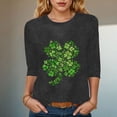 thumbnail image 2 of felwors St Patricks Day Shirt Women 2025 Casual Plus Size 3/4 Sleeve Irish Clover Shirts Funny Saint Patrick's Tunic Tops (Grey, XXL), 2 of 8