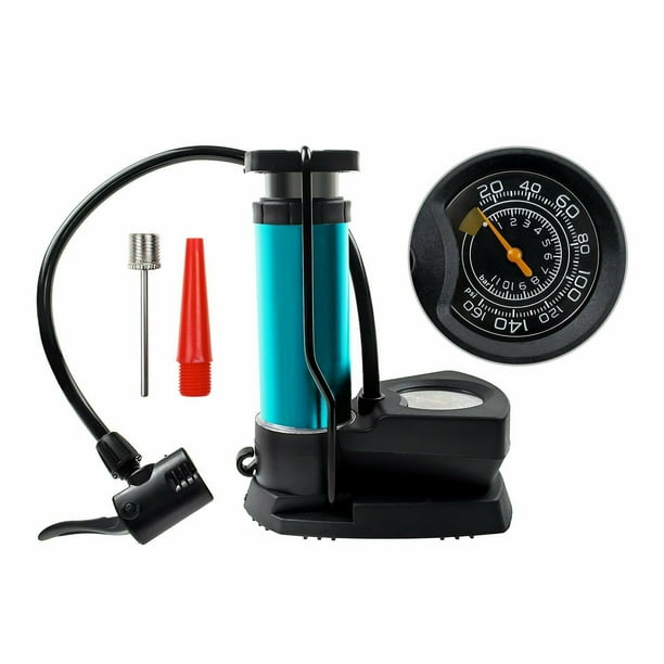 Addmotor Blue Bike Pump Mini Portable Bicycle Foot Pump Pressure Gauge Tire Air Pump Walmart