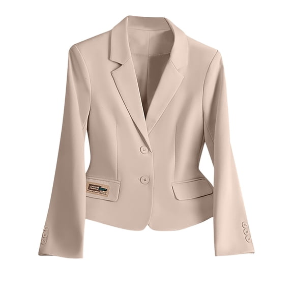 Pohista My Items Blazers for Women Casual Jackets Plus Size Ladies Solid Color Lapel Button Elegant Suit Jacket
