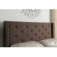 thumbnail image 3 of Full Size Upholstered Platform Bed Frame with 51" Tall Headboard - Button Tufted Cloth Bed - Wood Slat Support with Storage Space- No Box Spring Needed- Easy Assembly- Brown - OLIVER & SMITH, 3 of 3