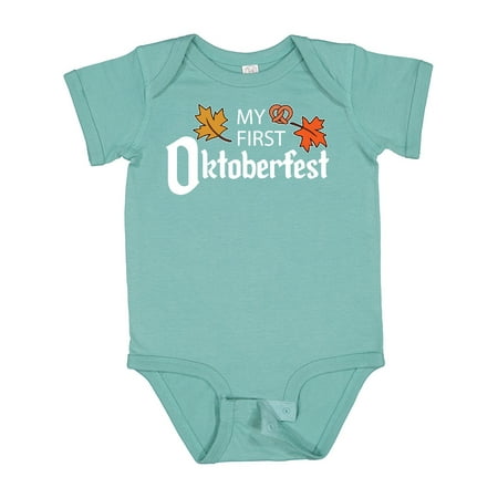 

Inktastic My First Oktoberfest Pretzel and Leaves Boys or Girls Baby Bodysuit