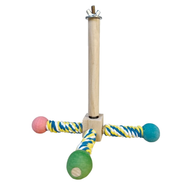 Soporte giratorio para pájaros Rueda de madera natural Juguetes para loros Jaula para pájaros Rama de madera Accesorios para periquitos Agapornis Ejercicio y entretenimiento Estimulación mental
