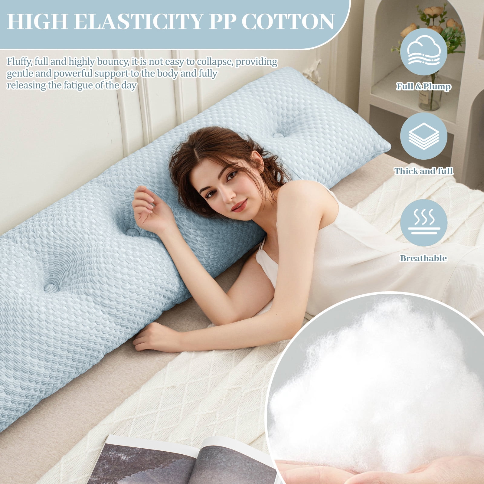 Lovote Comfort Wedge Headboard Pillow - Plush Supportive Backrest for Reading & Relaxing