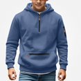 thumbnail image 3 of Piuwrlz Boys Hoodies Pullover with Pockets Hood Zipper Warm Casual Sweatshirts Blue Size 15 Years, 3 of 8