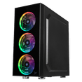 thumbnail image 3 of Gabinete Gamer XTREME PC GAMING Dragonfly Media Torre ATX 600W 4 Fan Cristal Templado RGB Negro negro, 3 of 6