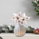 thumbnail image 5 of Flores de árbol de Navidad de terciopelo - Adornos florales simulados con polvo en pack de 4 en beige, blanco, vino y verde (11" x 8"), 5 of 6