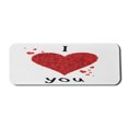 thumbnail image 1 of I Love You Computer Mouse Pad, Love Bouquet Shape Abstract Heart Vivid My Dear Friendship Affection Theme Design, Rectangle Non-Slip Rubber Mousepad Large, 31" x 12", Red White, by Ambesonne, 1 of 2