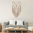 thumbnail image 1 of Tapiz tejido a mano de macramé para colgar en la pared, telón de fondo con borlas, decoración de pared, tapiz tejido, tapiz bohemio de macramé para marrón Macarena Tapiz colgante, 1 of 8