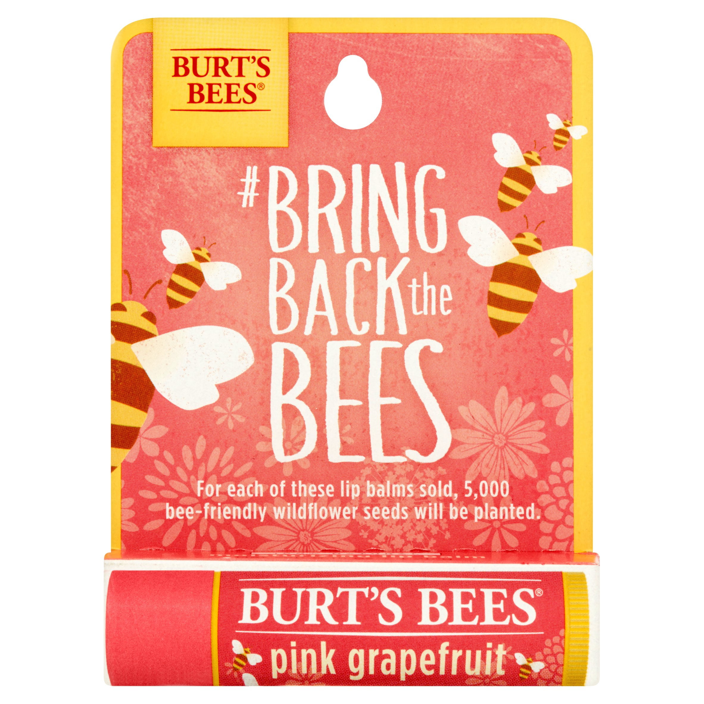 Burt's Bees Pink Grapefruit Moisturizing Lip Balm, 0.15 oz