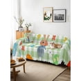 thumbnail image 3 of Spring Easter Couch Cover, Green Plaid Bunny Colorful Eggs Floral Sofa Cover Blanket for 3 Cushion Couch, Sectional Sofa Slipcover Furniture Protector for Living Room Bedroom 71''x134'', 3 of 9