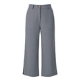 thumbnail image 3 of Lzobxe Capri Pants for Women Stretch Control Wide Leg High Waisted with Pockets,Size S-3XL, 3 of 5