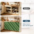 thumbnail image 3 of Green Striped Cabinet Curtains 28"x51" Sink Skirt for Bathroom Kitchen, Modern Geometric Minimalist Lines Self Stick Adhesive Under Desk Covers Tall Laundry Cabinet Storage Organizer, 3 of 8