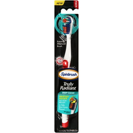 Arm & Hammer Spinbrush Truly Radiant Deep Clean Medium Manual Toothbrush Carded Pack