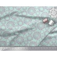 thumbnail image 3 of Soimoi Green Poly Georgette Fabric Dots & Circle Geometric Print Fabric by Yard 42 Inch Wide, 3 of 3