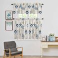 thumbnail image 5 of Kitchen Window Curtains Valance and Tier Set, Nautical Starfish Shell Conch Rod Pocket Tier Curtains and Valance 3 Piece Set, Stamp Anchor Retro Linen Window Treatment for Bedroom Living Room, 5 of 9