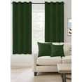 thumbnail image 2 of Fsddascl Solid Dark Green Blackout Curtains for Bedroom/Living Room, Thermal Insulated Kitchen Curtains, Retro Minimalism Abstract Denim Texture Grommet Darkening Window Treatment Drapes 27.5"x39"x2, 2 of 8