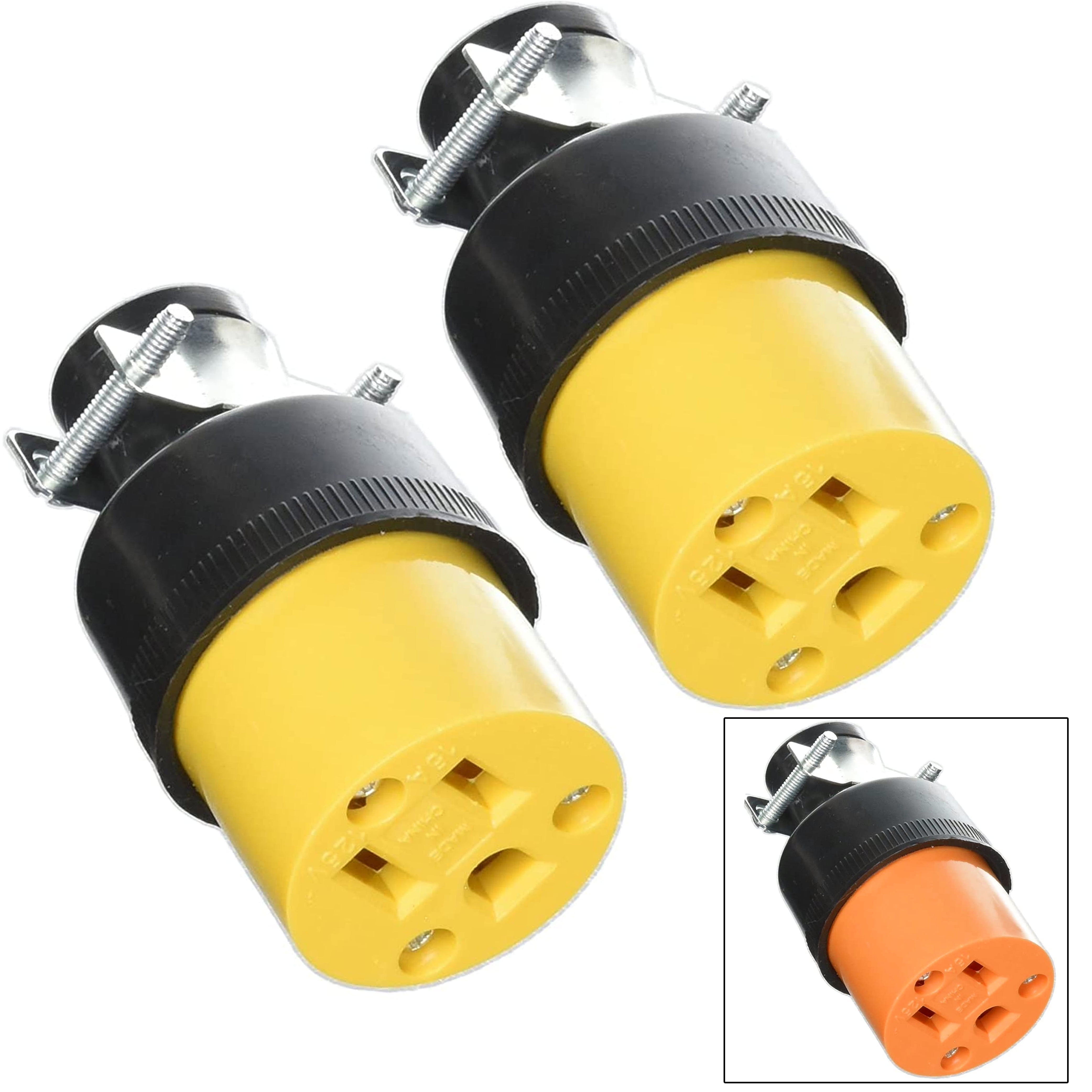 2pc FEMALE Extension Cord Electrical Wire Repair Replacement Plug End 