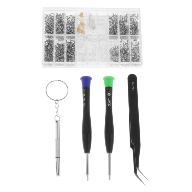 Kit de reparación de anteojos, tornillos de repuesto para almohadillas nasales con juego de destornilladores de precisión de pinzas de caja compacta, Yinane Reparación de anteojos