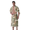 thumbnail image 2 of Colevkie 2 Pieces Men's Soft Adjustable Shower Skirt & Bath Towel Set Home Use Bathroom Bath Wrap Set Quick Drying Absorbent Beach Towel Printed Green Graffiti Pattern, 2 of 7