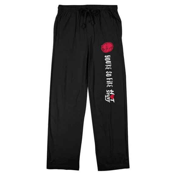 Hot Stuff the Little Devil You're So Fire Men's BLack Sleep Pants-Medium