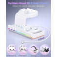 thumbnail image 3 of Charging Dock for Meta Quest 3 & Quest 3S, Charging Station for Oculus Quest 3S/Quest 3 Accessories with RGB Light, Stand for VR Heatset with 2 Rechargeable Batteries, Support Elite Strap, 3 of 7